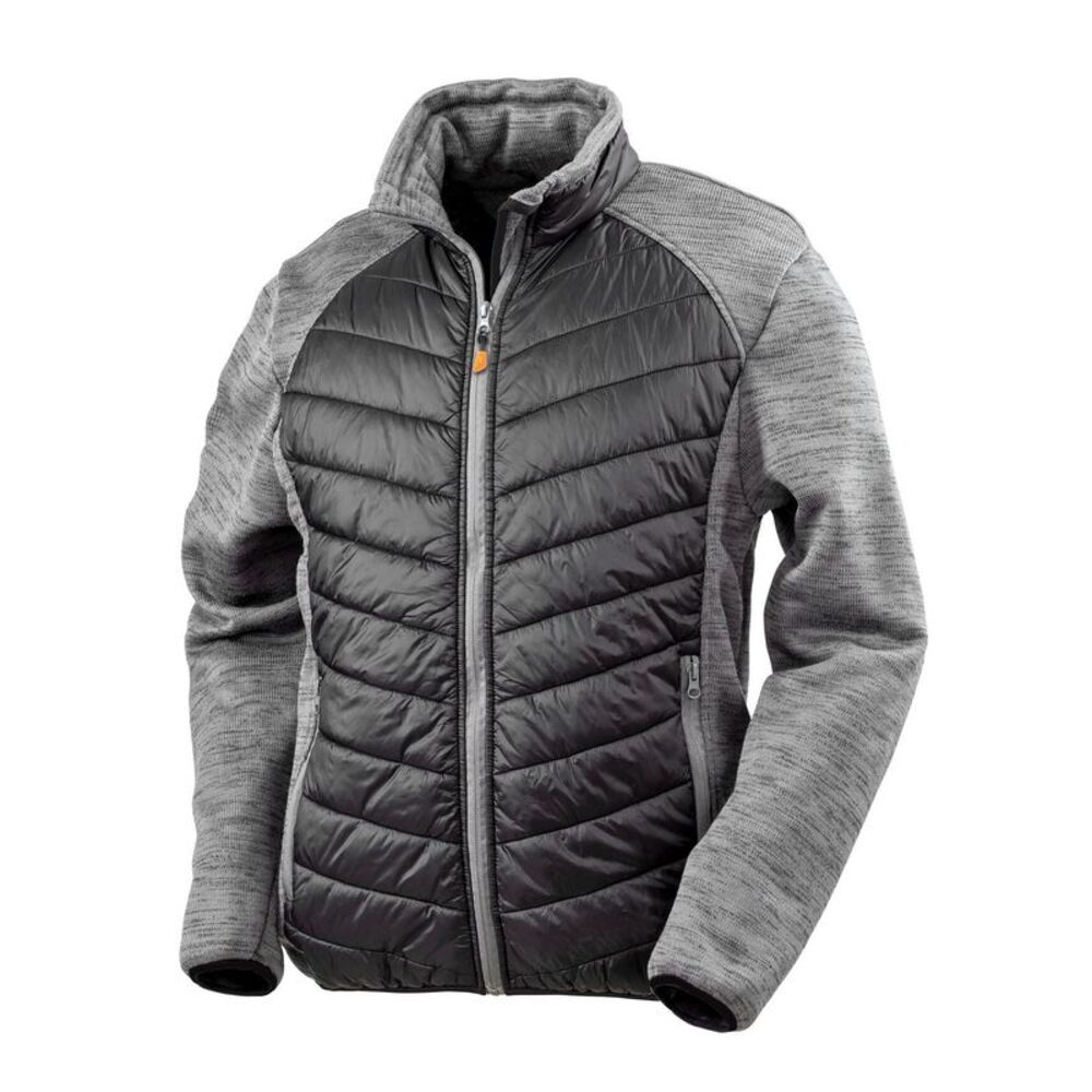 Result Mens Work-Guard Elevator Jacket / Black/Gray Marl